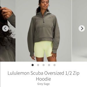 Lululemon Scuba Oversized Half Zip in Grey Sage